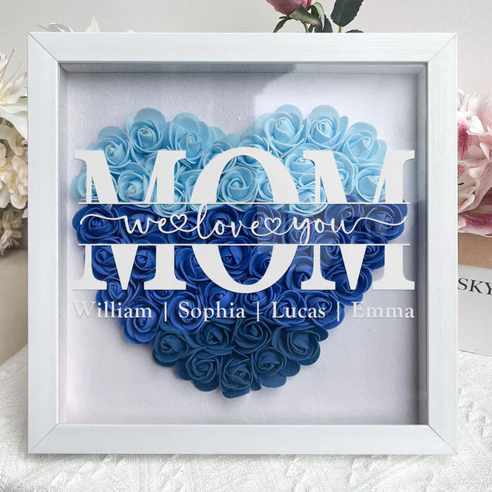Personalized Flower Heart with Names – Unique Mother's Day Gift