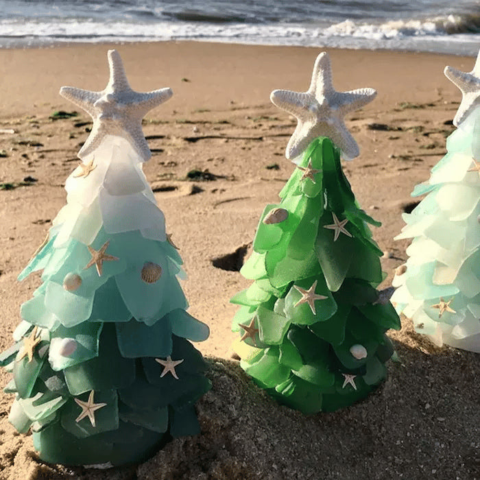 Seaside Serenity: Unique Handcrafted Glass Christmas Tree