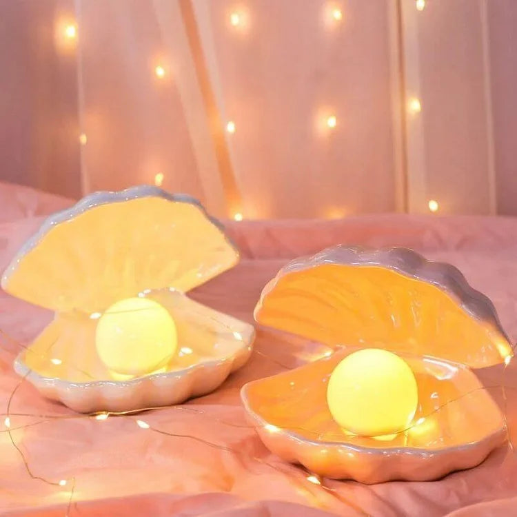 Ceramic Dreamy Pearl Shell Night Light