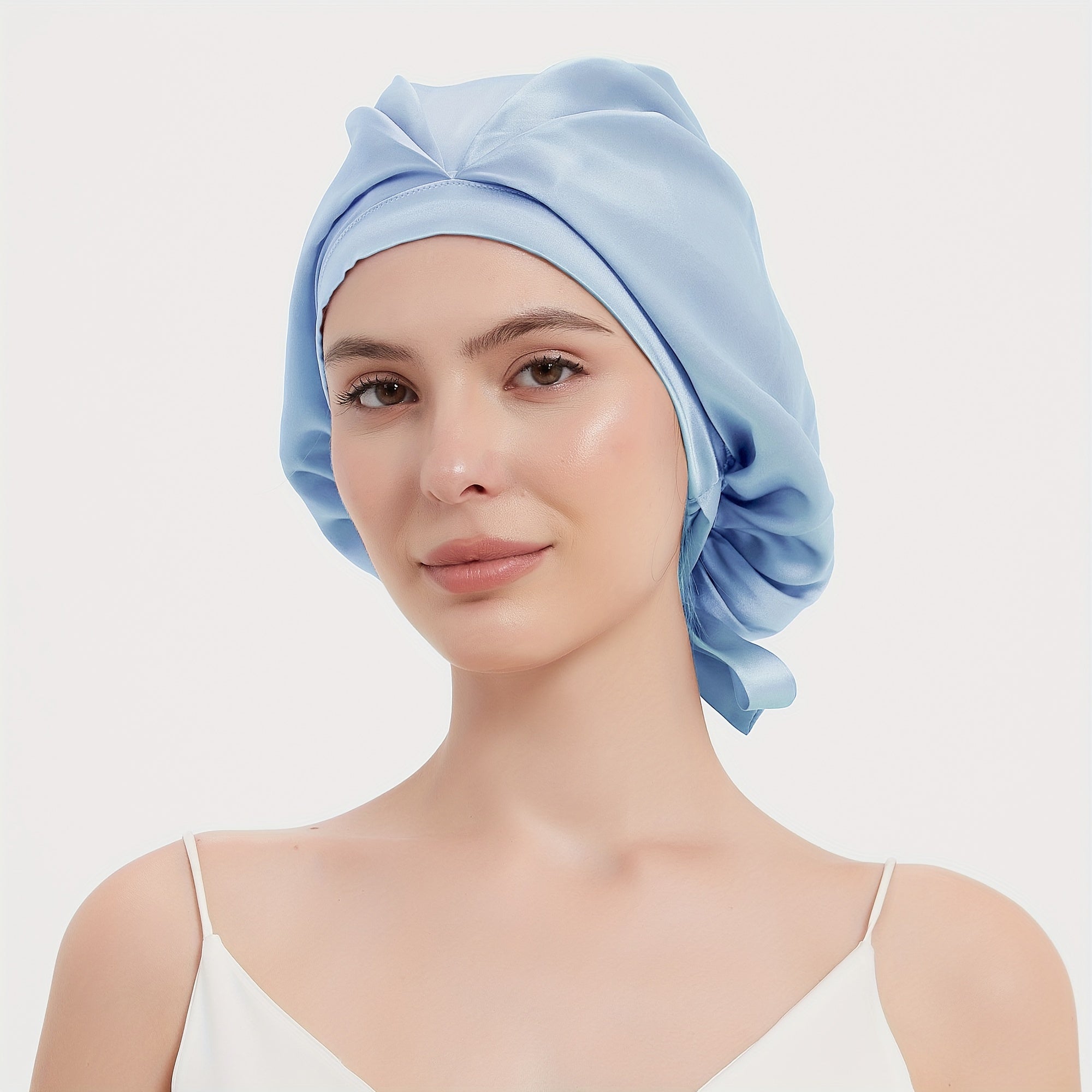 Cate | Lightweight Pleated Hair Bonnet for Sleeping