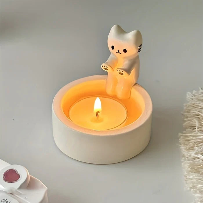 KittyLite - Modern Resin Tray with Cat Decoration