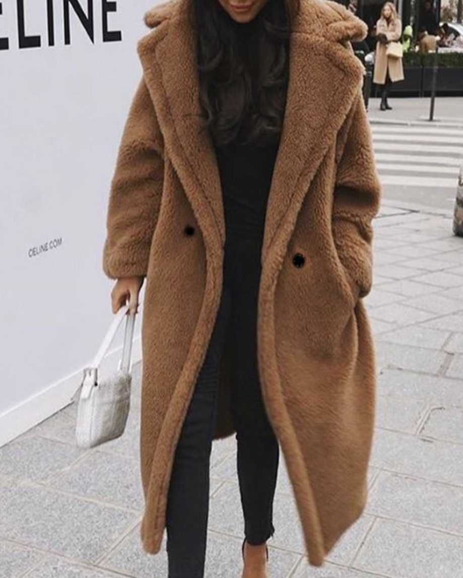 Margaret cozy long imitation fur coat