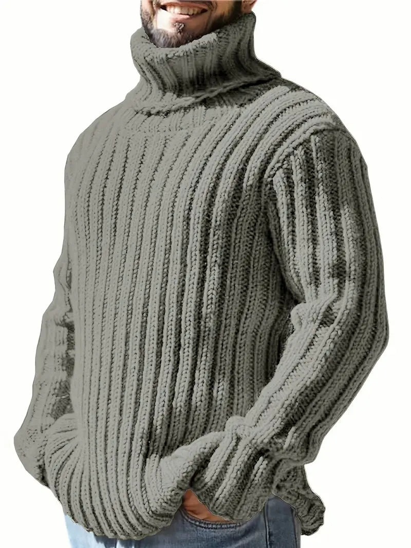 Holger - Thick Ribbed Roll Neck Sweater