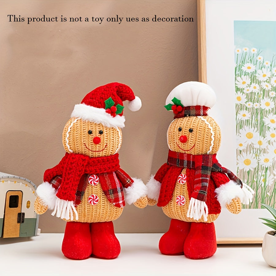 2-Piece | Handcrafted Knitted Christmas Figurine Decor