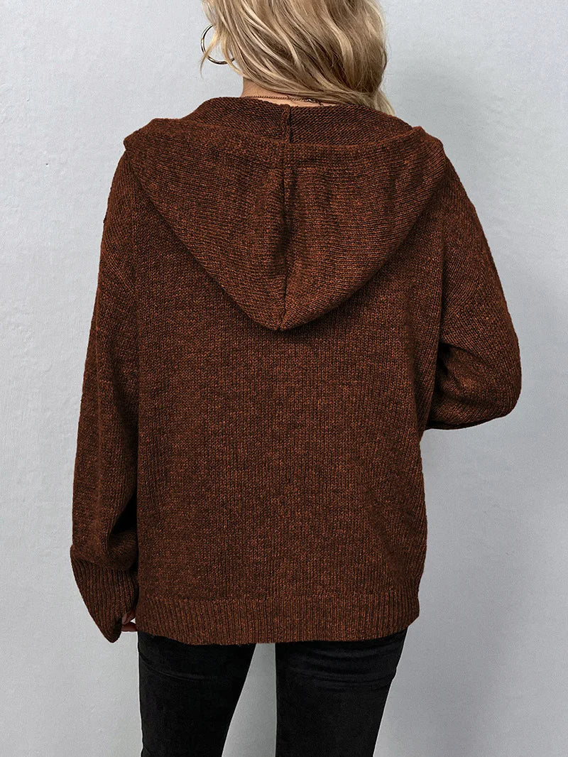 Caroline | Women's Hooded Cardigan with Button-Front Design