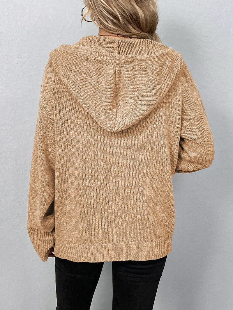 Caroline | Women's Hooded Cardigan with Button-Front Design