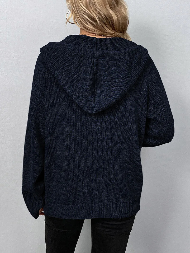 Caroline | Women's Hooded Cardigan with Button-Front Design