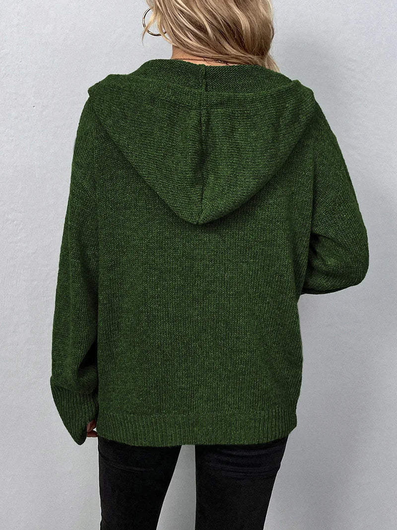 Caroline | Women's Hooded Cardigan with Button-Front Design