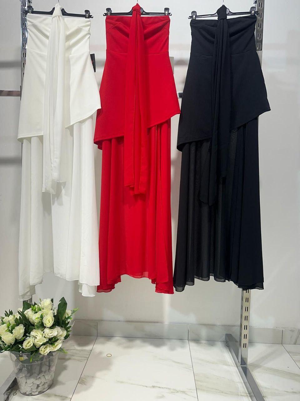 Amélie – Elegant Strapless Dress with Double-Layer Skirt