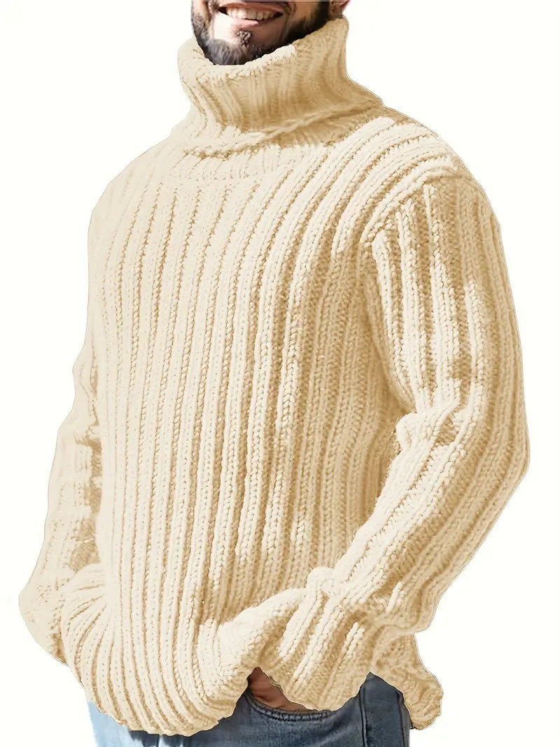 Holger - Thick Ribbed Roll Neck Sweater