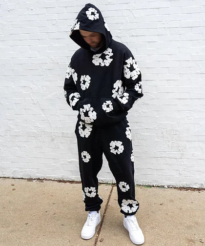 BlossomEase - Unisex flower hoodie and jogging pants set