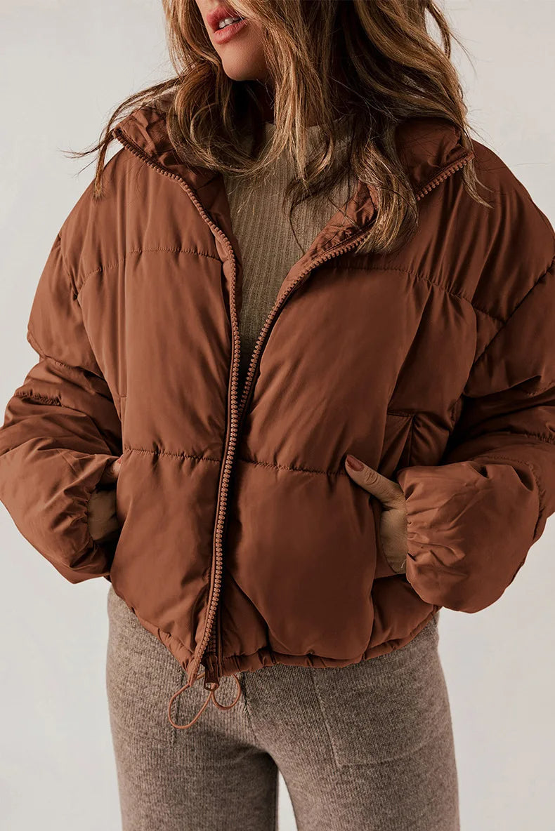 Katri - Puffer Jacket with Stand-Up Collar and Zipper