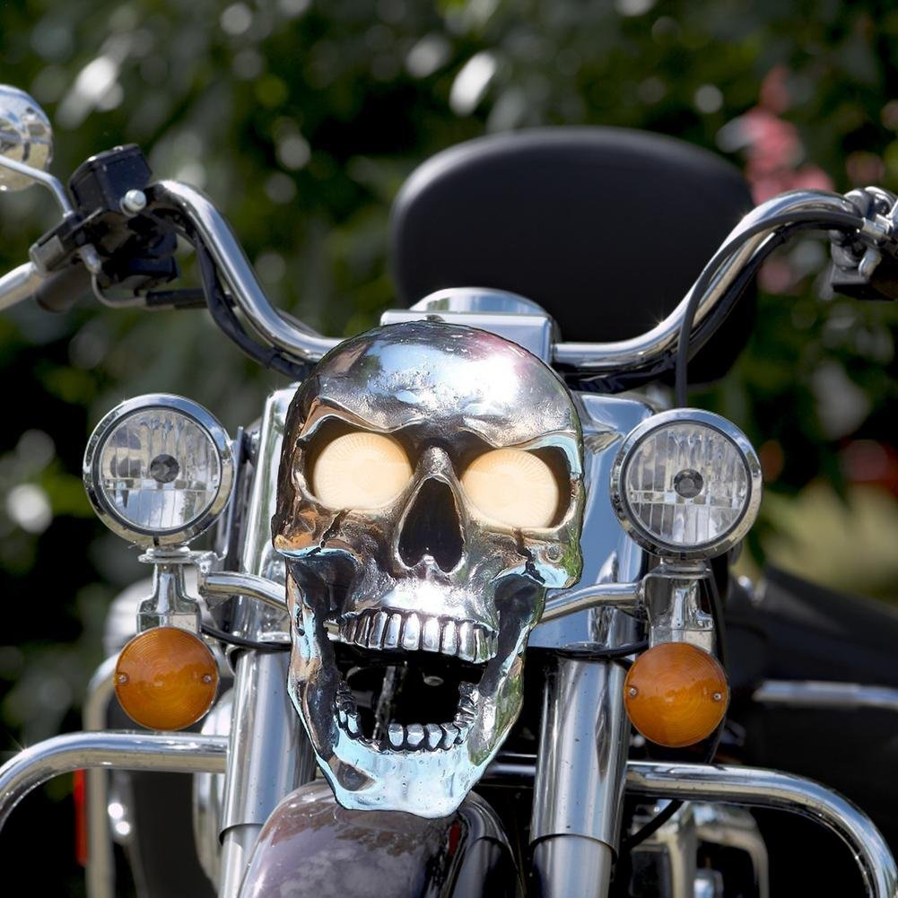 Spooky Skull Headlamp for Motorcycles – Perfect for Halloween