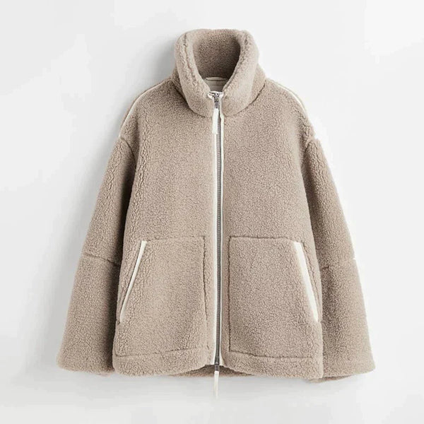 Ella - Oversized Fleece Jacket with Zipper