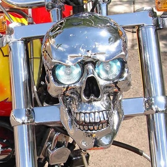 Spooky Skull Headlamp for Motorcycles – Perfect for Halloween