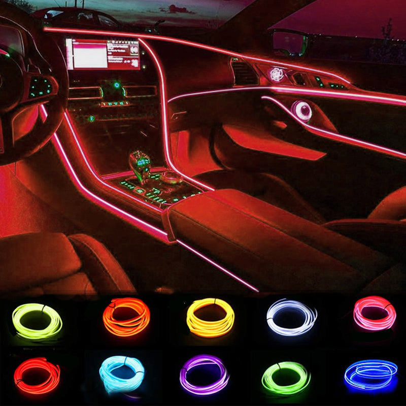 Flexible RGB LED Light Strip for Car Interior with Music Sensor and Remote Control