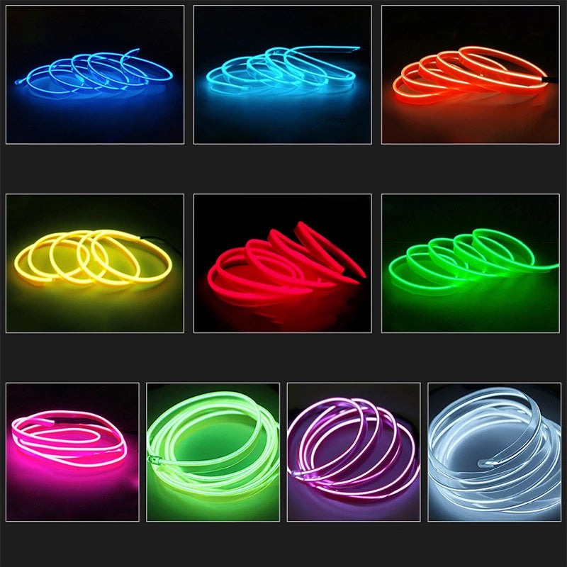 Flexible RGB LED Light Strip for Car Interior with Music Sensor and Remote Control