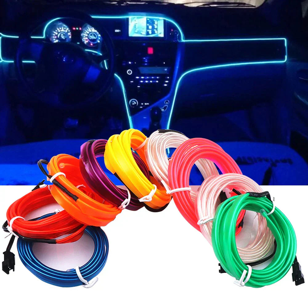 Flexible RGB LED Light Strip for Car Interior with Music Sensor and Remote Control
