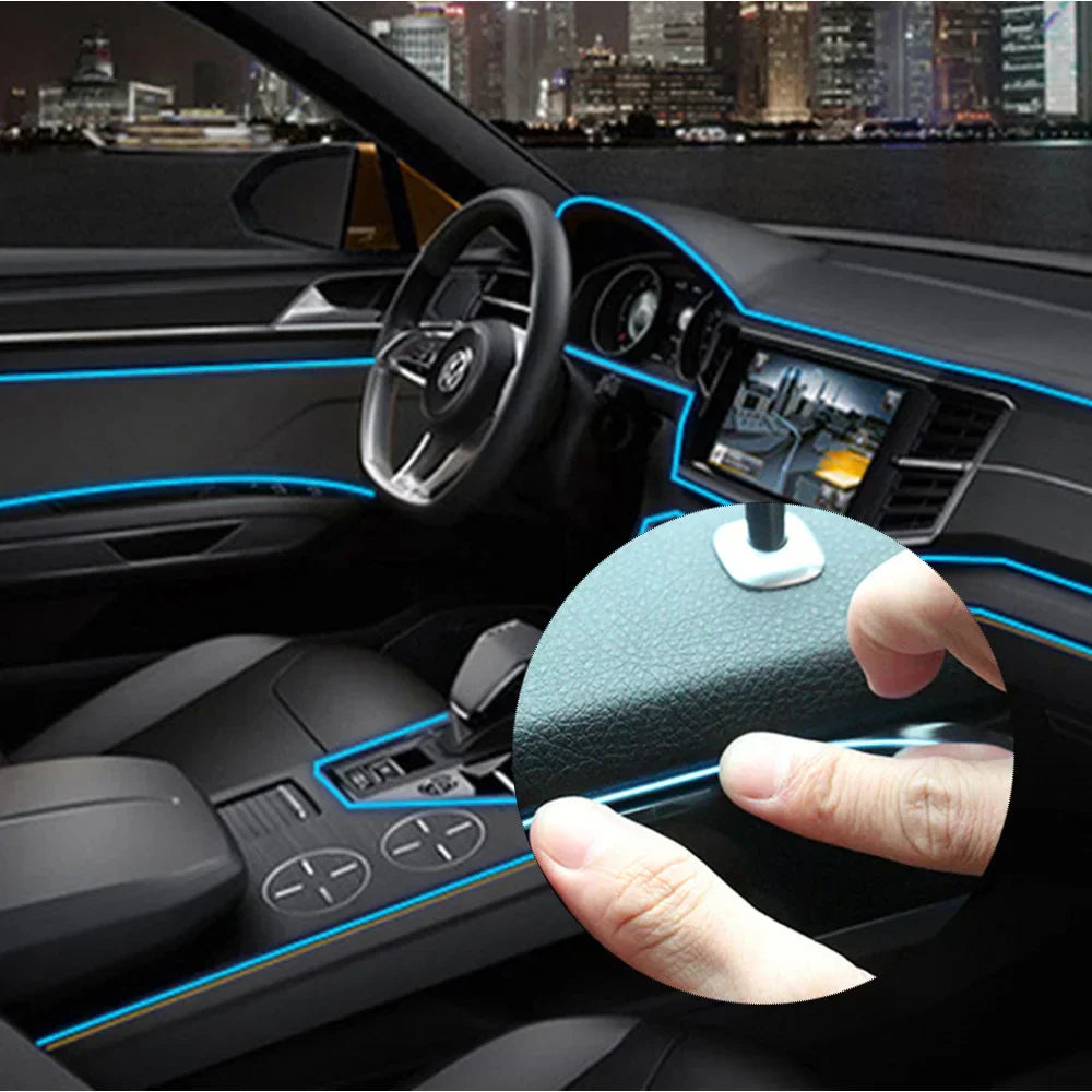 Flexible RGB LED Light Strip for Car Interior with Music Sensor and Remote Control