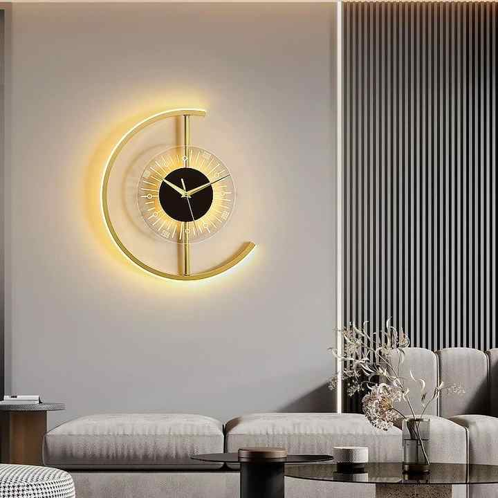 Modern glowing LED wall clock