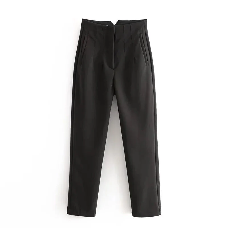 Lisa Vintage Straight Waist Zip Pants