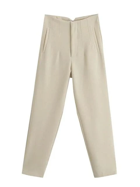 Lisa Vintage Straight Waist Zip Pants