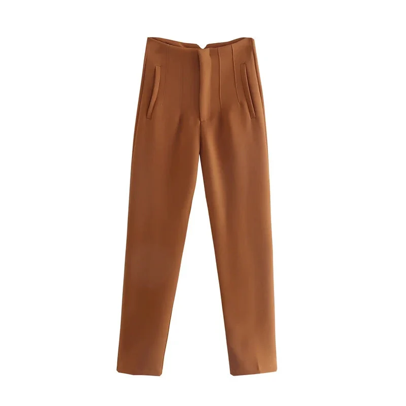 Lisa Vintage Straight Waist Zip Pants