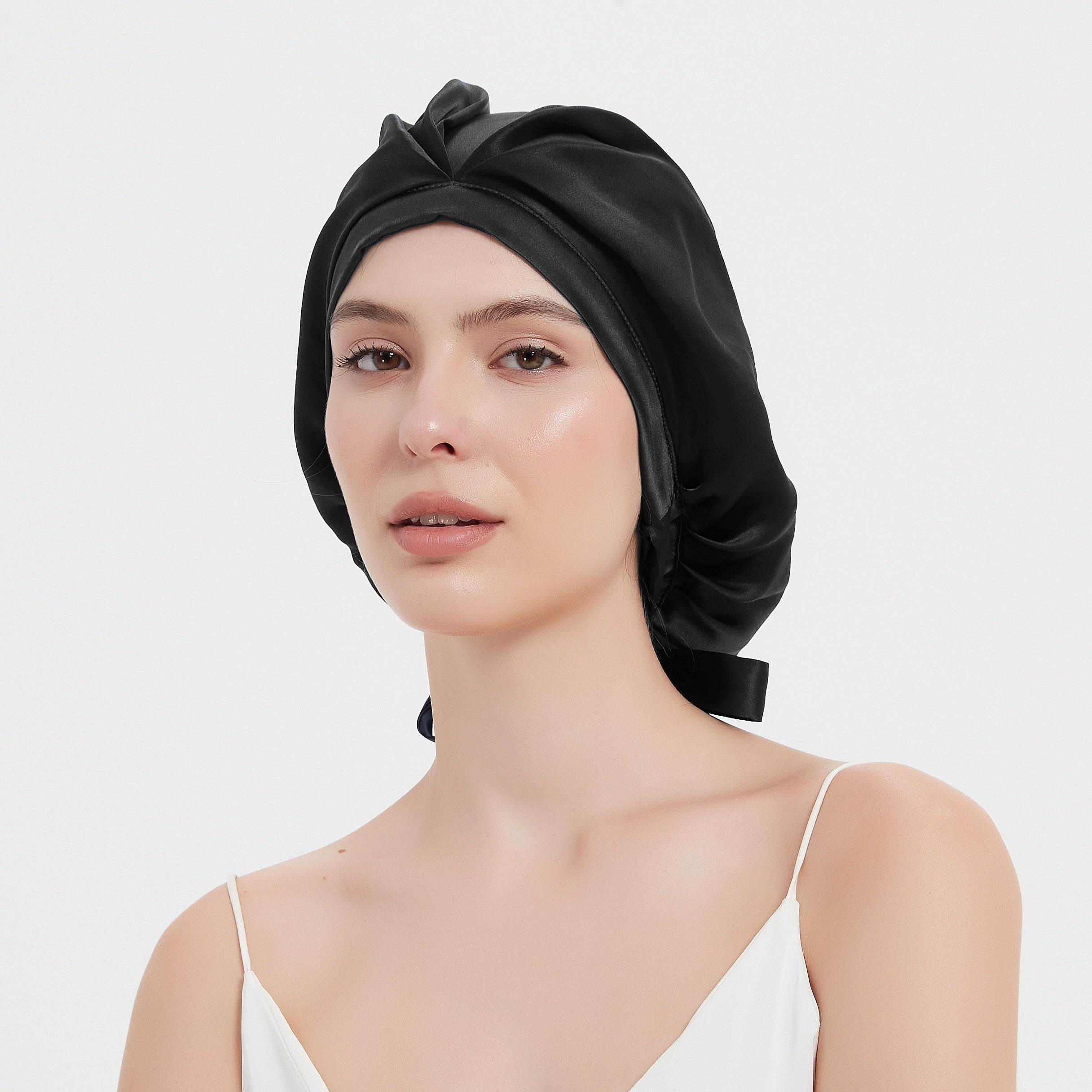 Cate | Lightweight Pleated Hair Bonnet for Sleeping