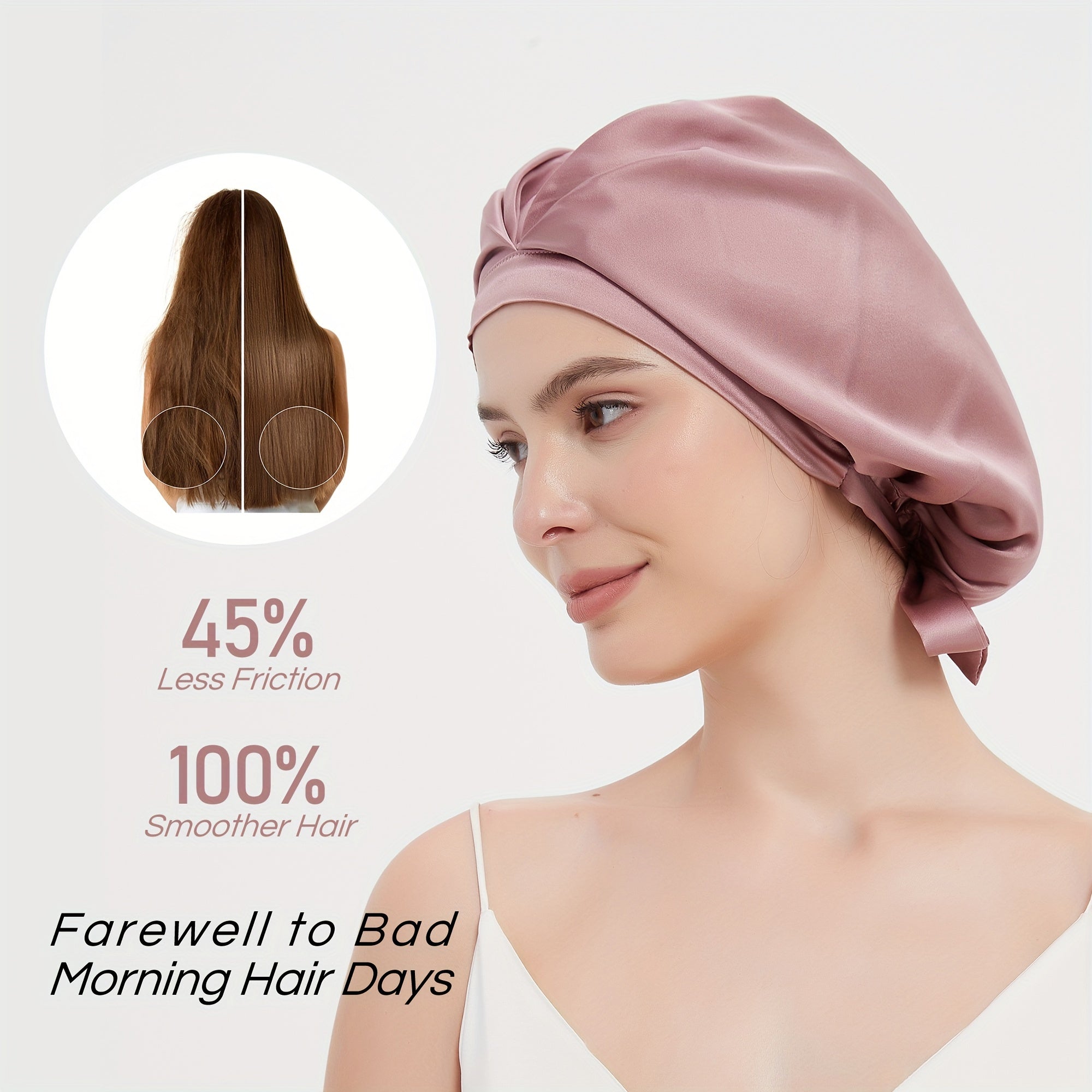 Cate | Lightweight Pleated Hair Bonnet for Sleeping