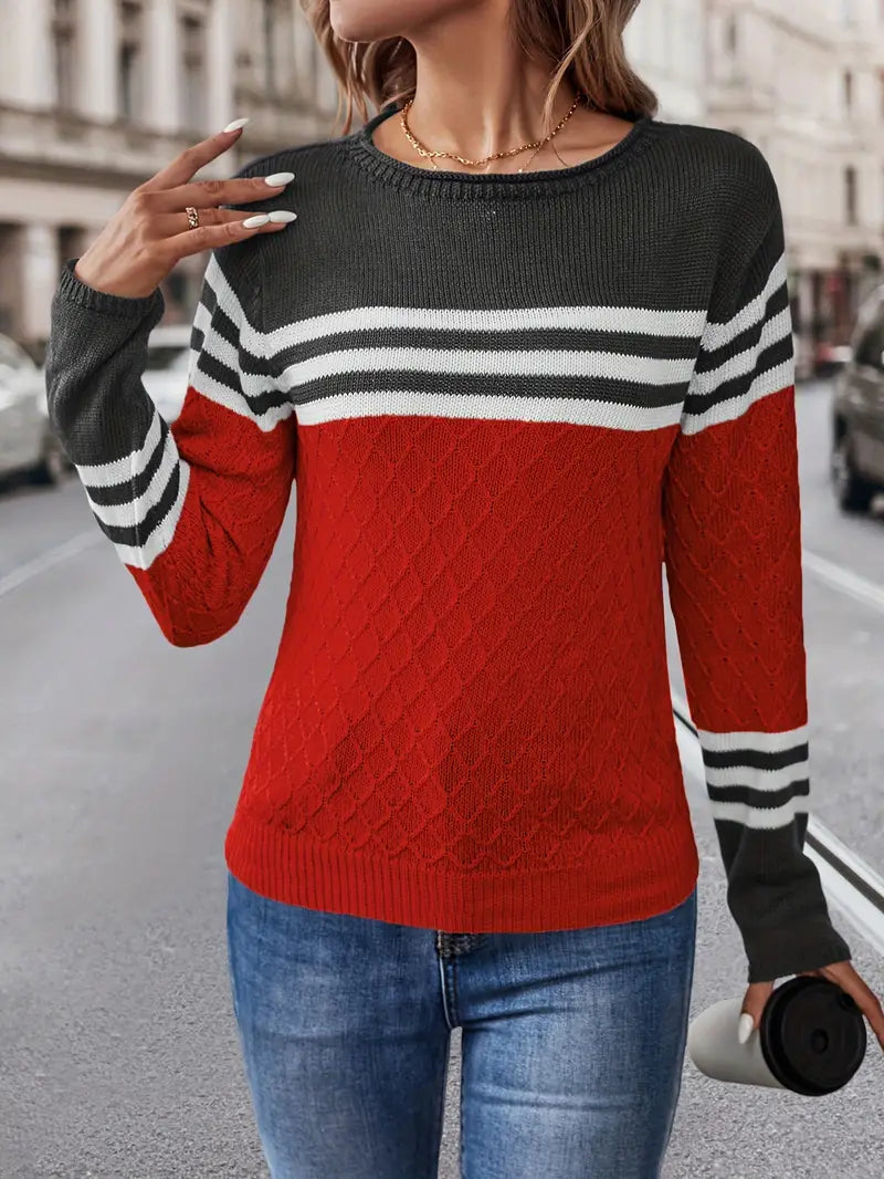 Agnes - Striped sweater with round neckline