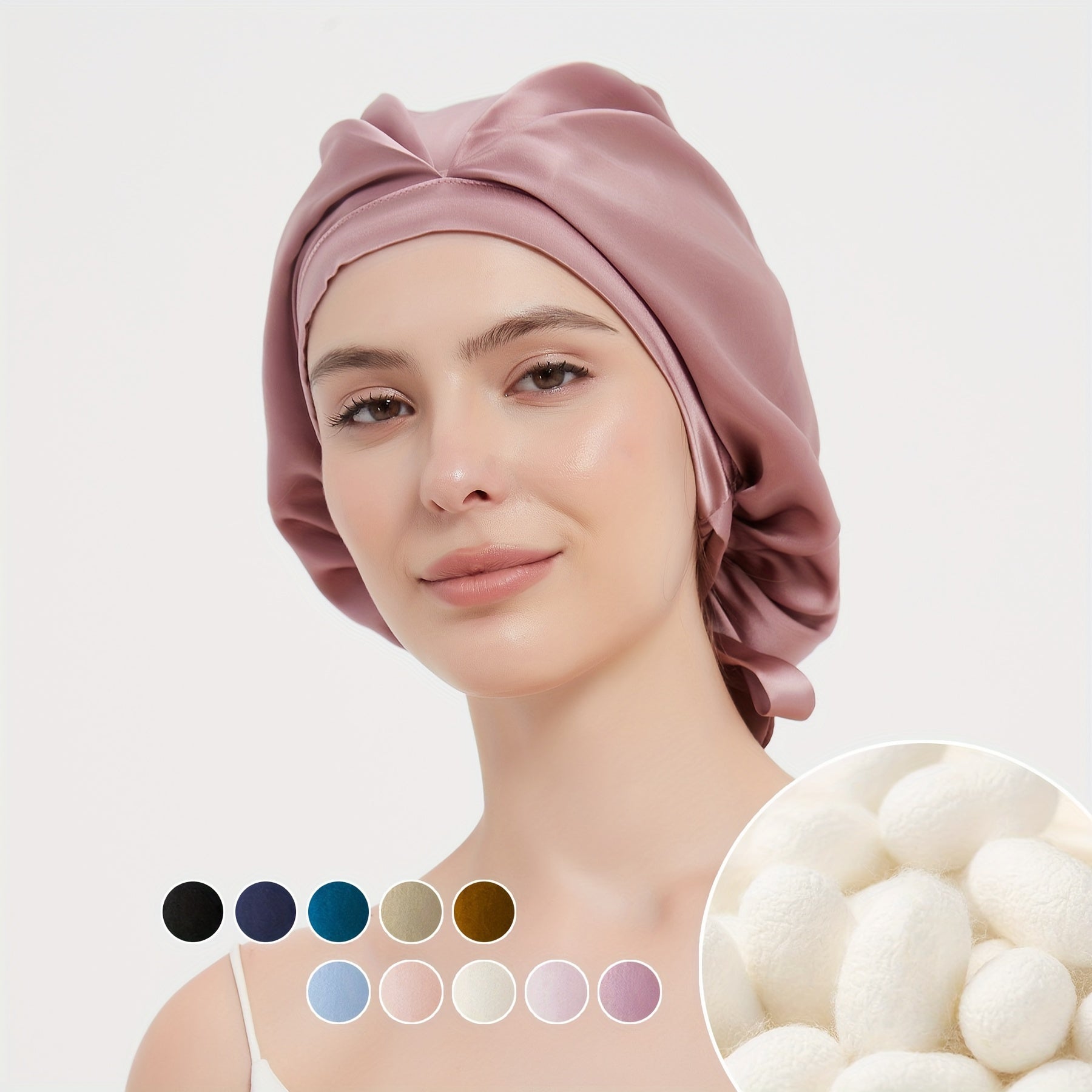 Cate | Lightweight Pleated Hair Bonnet for Sleeping