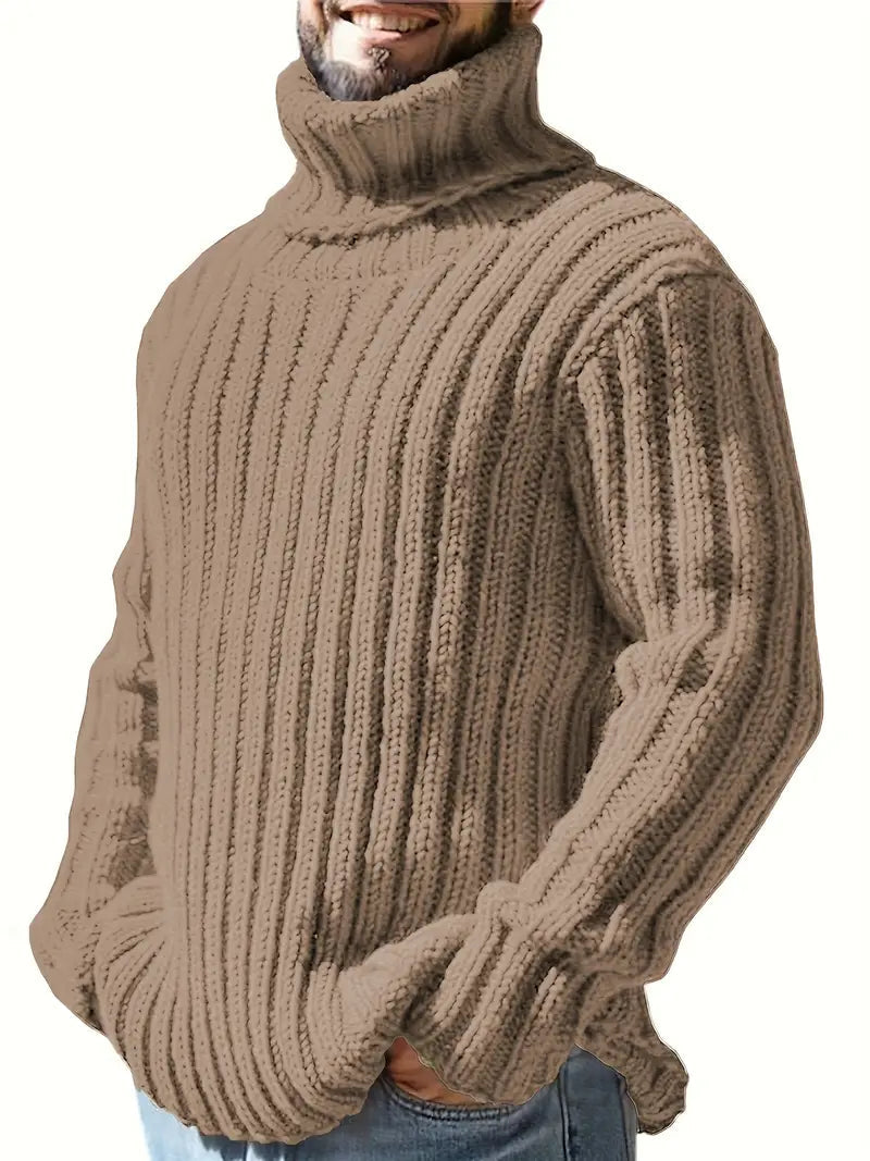 Holger - Thick Ribbed Roll Neck Sweater