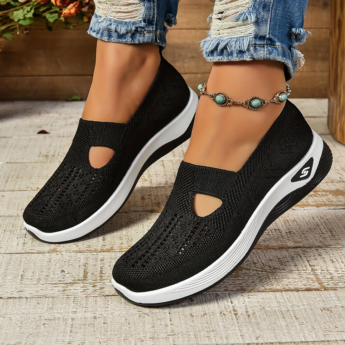 Woven Orthopedic Soft Sole Shoes