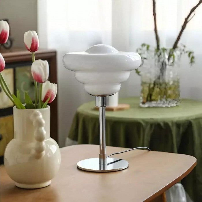 LumaRipple table lamp in textured glass