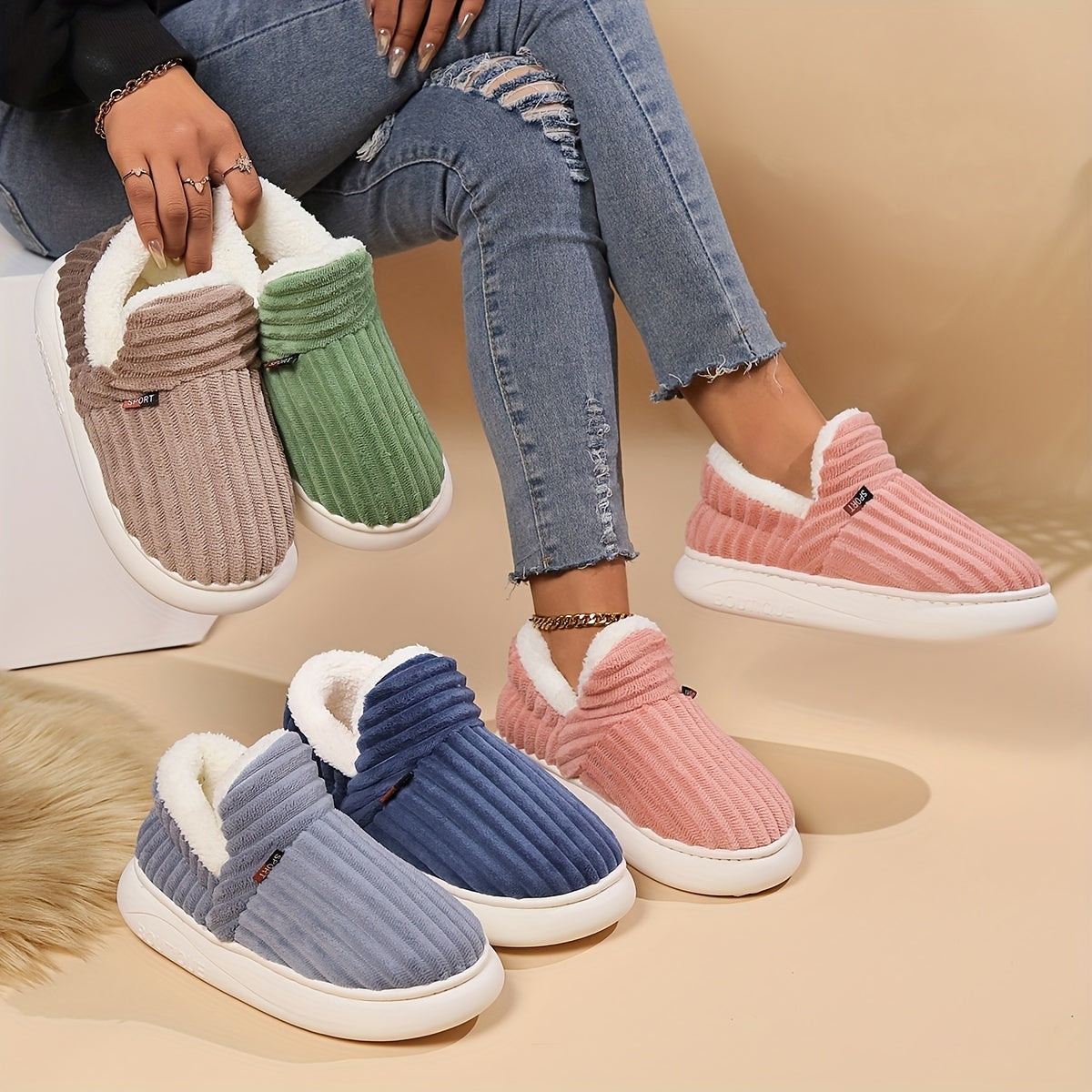 Nicole Plush | Winter Luxe Slippers for Indoor and Outdoor Comfort