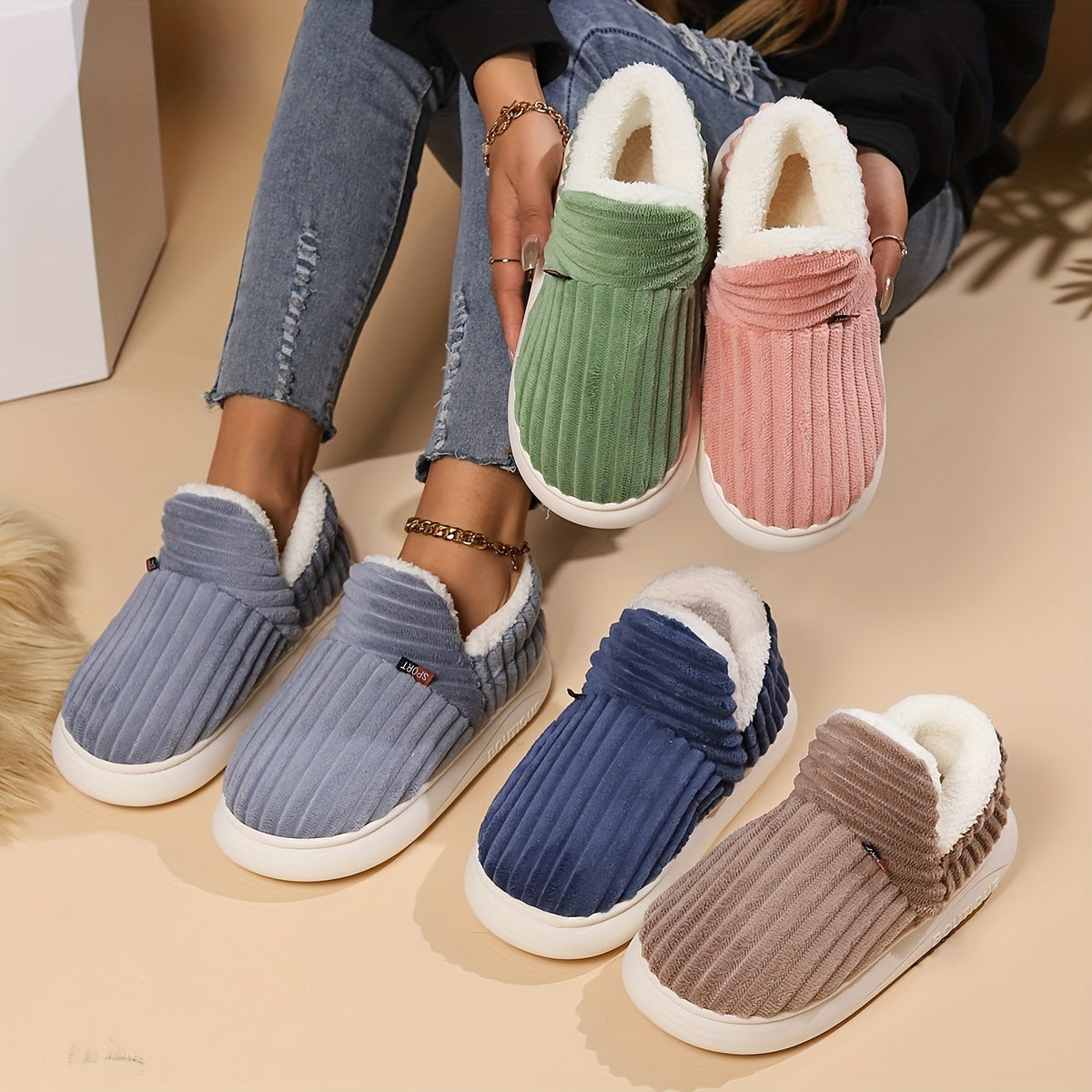 Nicole Plush | Winter Luxe Slippers for Indoor and Outdoor Comfort