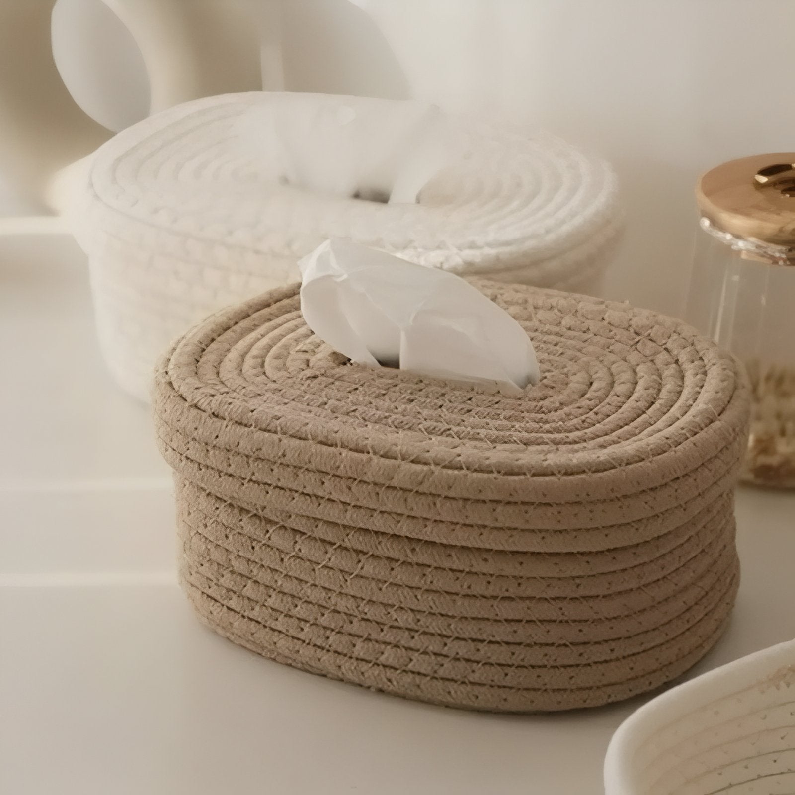 TissuElegance - Oval Cushion Cover Made of Tissue with Stylish Design