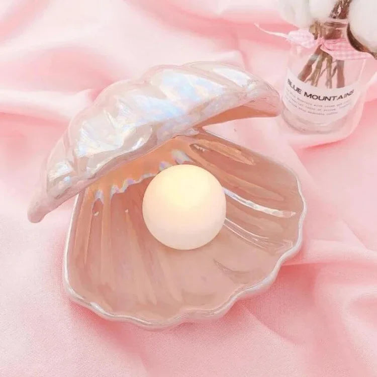 Ceramic Dreamy Pearl Shell Night Light