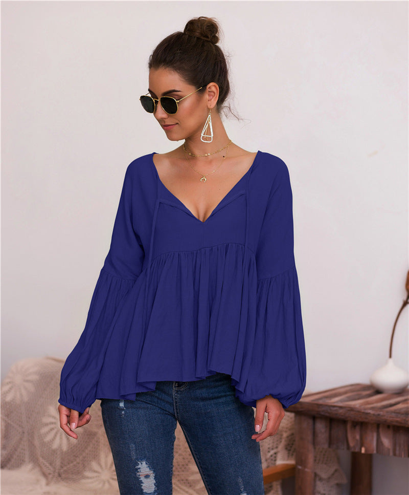 Ella Puff Sleeve V-Neck Blouse