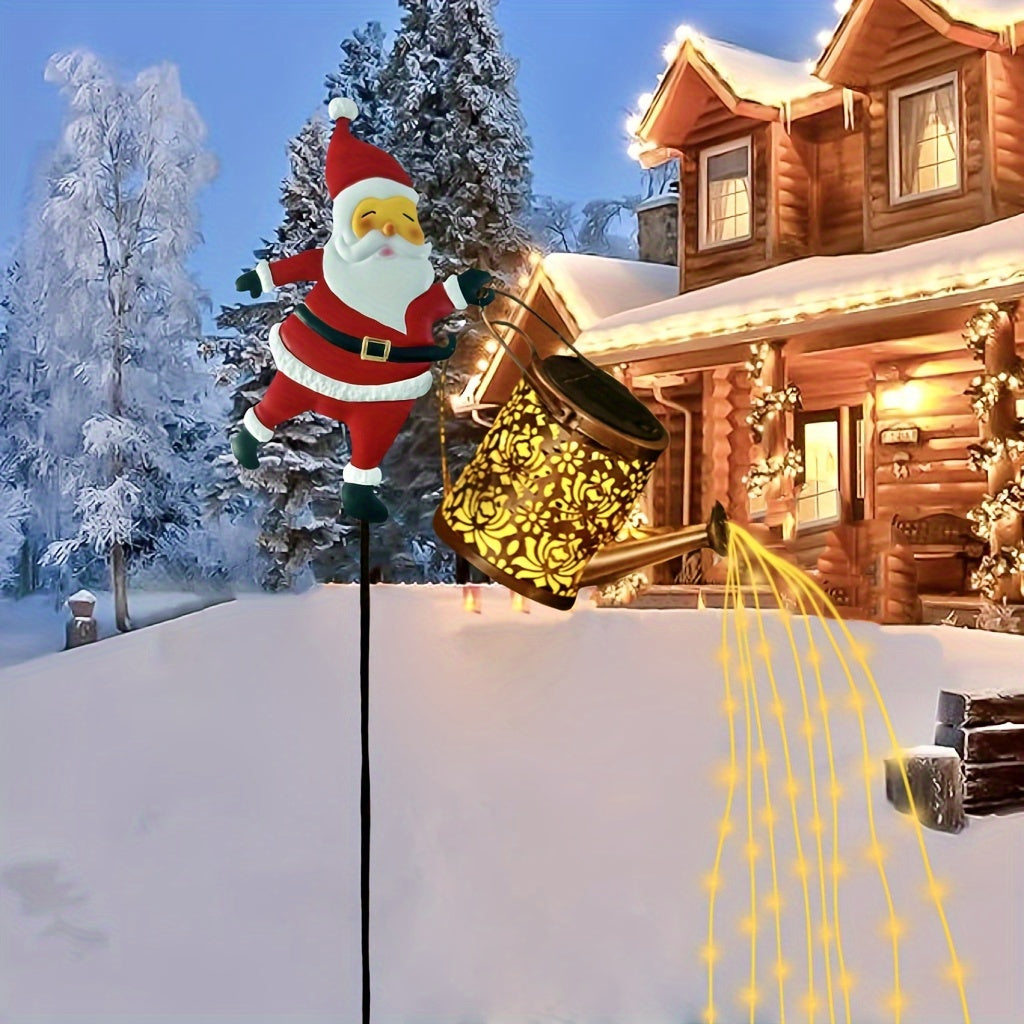 Solar-Powered Santa Claus Teapot Garden Lights