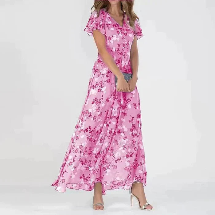 Sofie – Long Summer Dress with Flower Pattern
