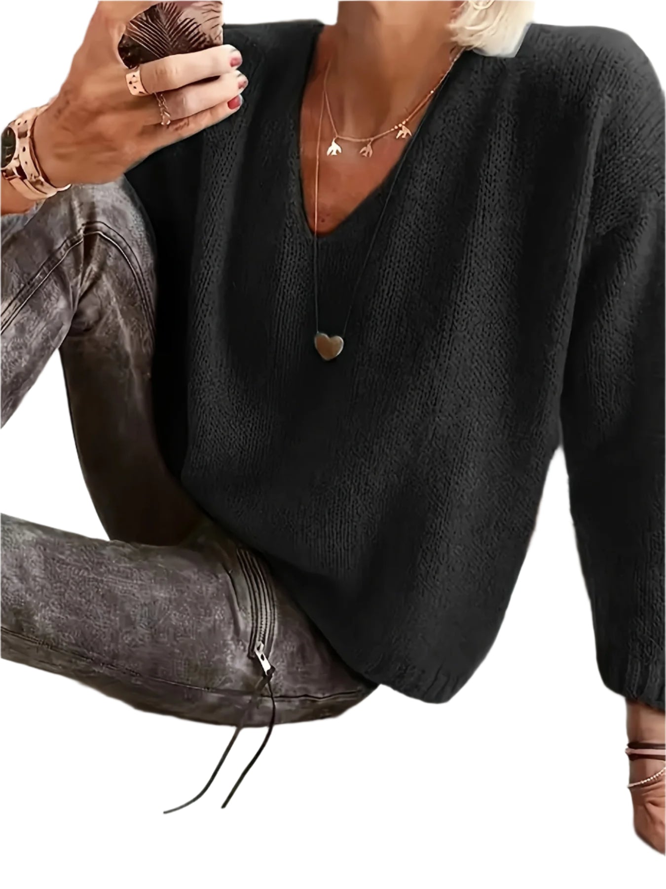 Lorie - Smart everyday top with V-neck