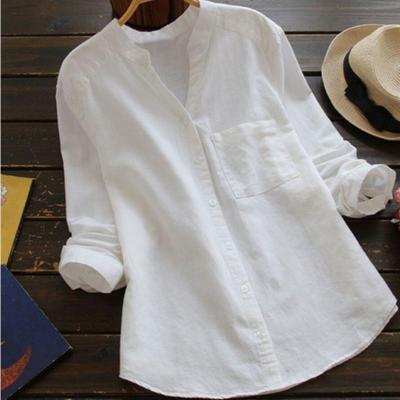 Emily Stylish Long-Sleeve Linen Blouse