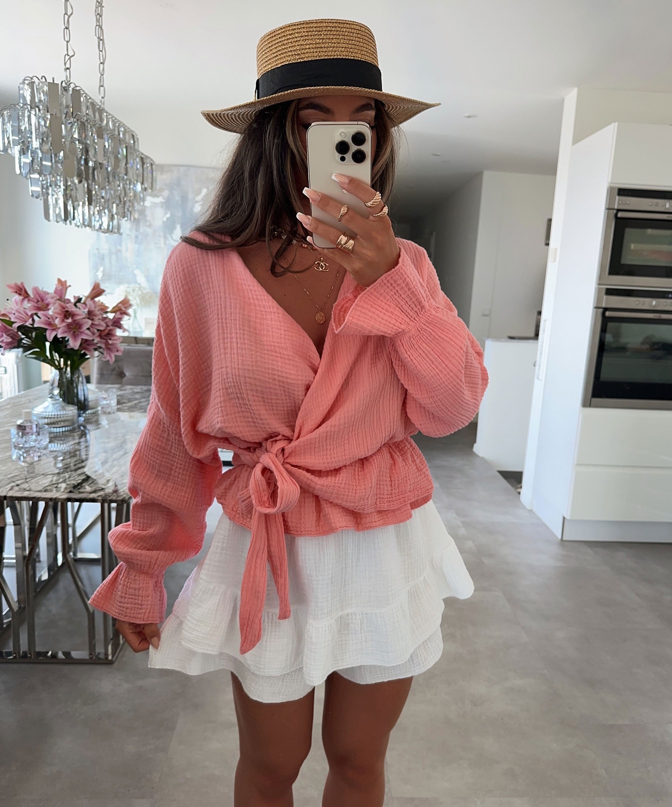 Celine - Peach blouse