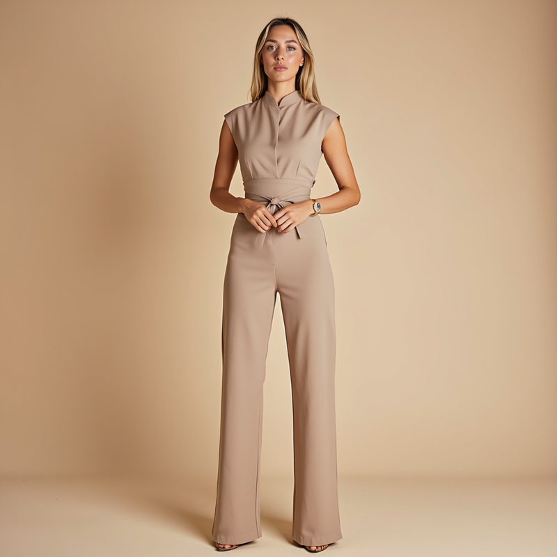 Sophie – Sleeveless Jumpsuit with Belt and Elegant Everyday Style