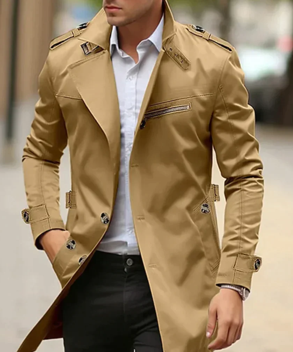 Oscar - Elegant Long-Sleeved Trench Coat