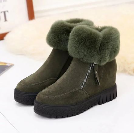 Nora - Slip-resistant fur boots with zipper