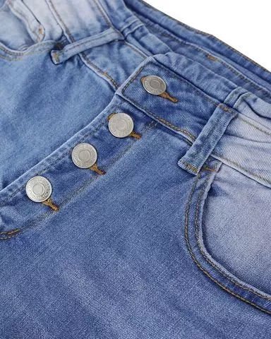 Chloe Flex | Button High Waist Denim Pants for Women