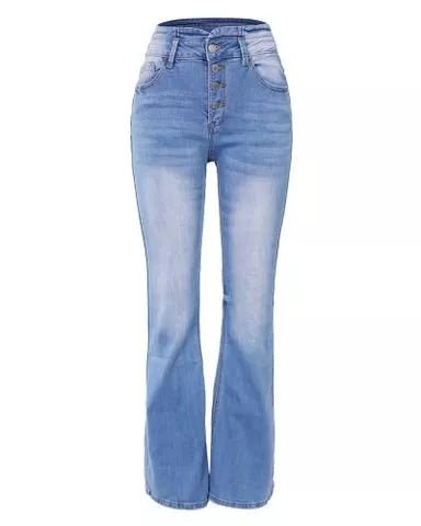 Chloe Flex | Button High Waist Denim Pants for Women