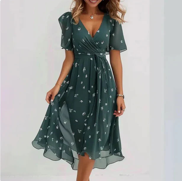 Anne - Women's Dress with V-Neck